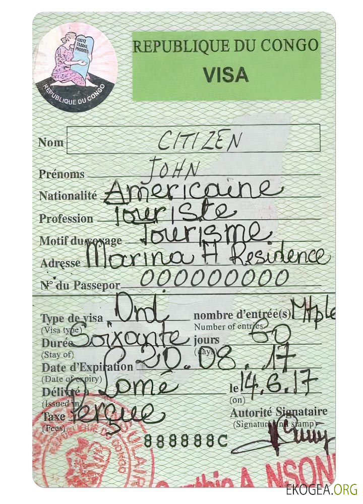 Visa de voyage CONGO